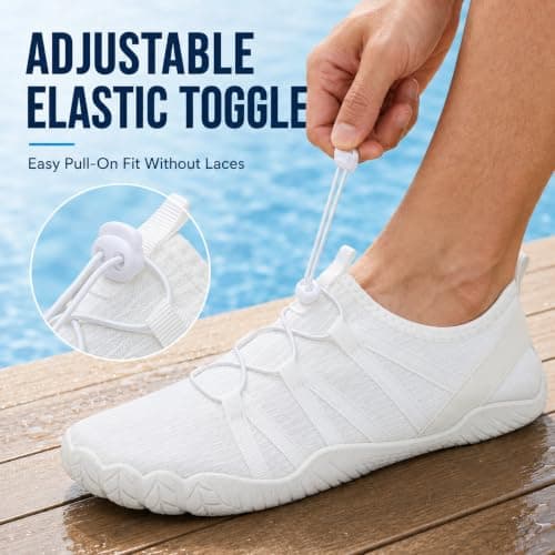 Water Shoes for Men Women Barefoot Aqua Shoes Quick Dry Beach Pool White — view 4