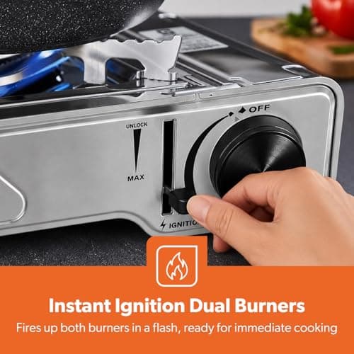 GEEPAS Gas Stove Single Burner Portable Camping BBQ Cooker With Carry Case — view 4