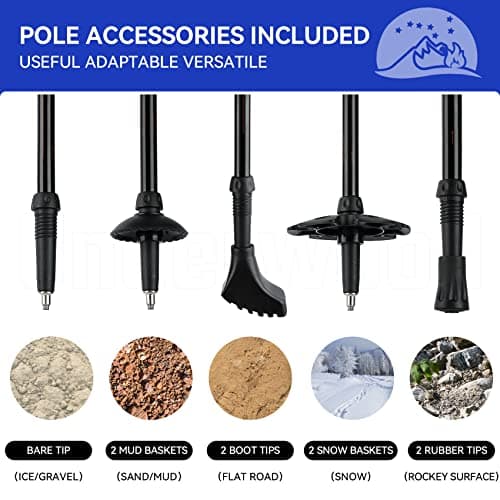 2-Pack Walking Sticks for Women and Men,Telescopic Trekking Pole for Hiking — view 4