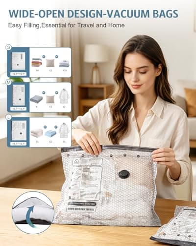Ankilo Vacuum Storage Bags with Pump, 10 Pack(4 Large + 3 Medium + 3 Small) — view 5