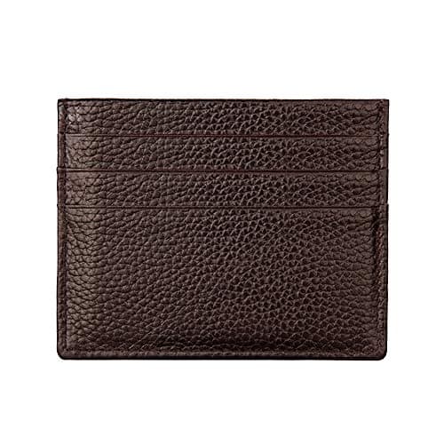 Hibate Genuine Leather Unisex Slim Credit Card Case Holder Sleeve Wallet, One_Size, A_coffee