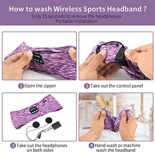 SKYEOL Sleep Headphones Headband Bluetooth Music Sport Headbands for Men Women Teens Yoga Workout Fitness Relax Travel — view 3
