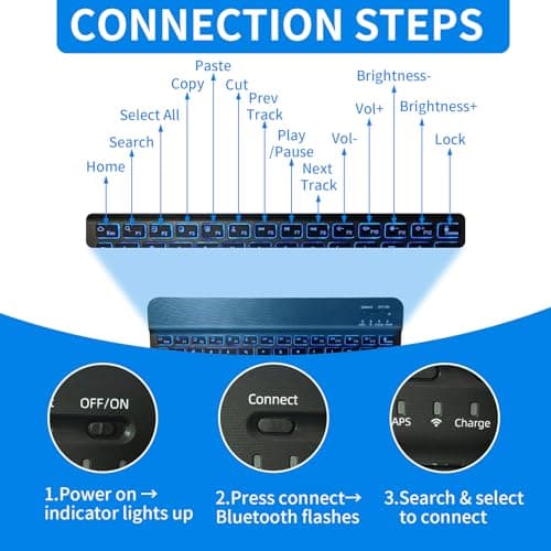 Backlit Bluetooth Keyboard and Mouse Set Rechargeable Wireless for Office — view 4