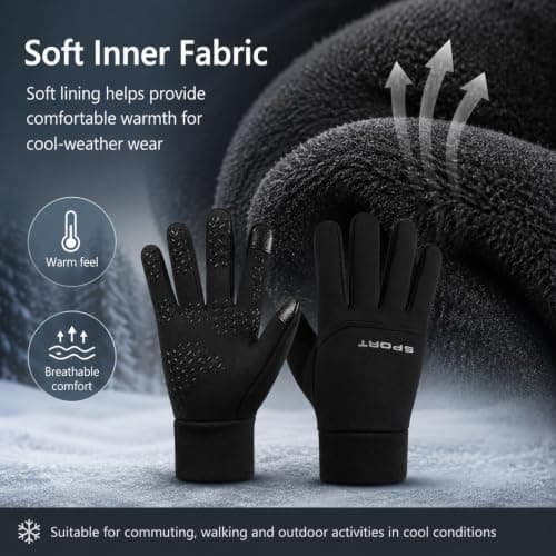 JRTEAY Cycling Gloves, Winter Thermal Gloves, Thermal Cycling Glovees for Men Women, Waterproof Touchscreen Winter Glovess, Windproof Full Finger Ski Running Driving Glovess — view 4