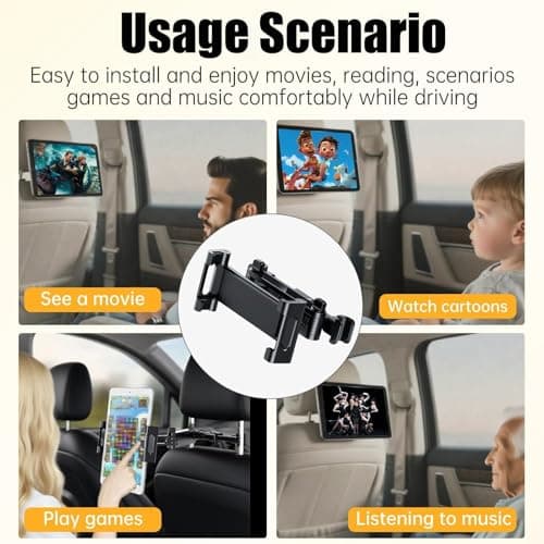 Times Mark Car Headrest Tablet Holder,360° Rotating Back Seat Tablet Mount — view 5