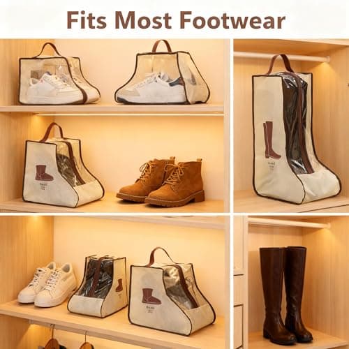 SHIQUAN 4 Set Boot Storage Boot Bag, 2 Long and 2 Short Styles, Beige — view 6