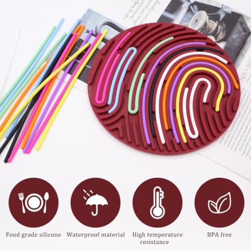 OMJMYY Sensory Activity Board Sensory Silicone Fidget Toy Sensory Board Fidget with 20 Strings and Travel Bag for Adults and Children 3+ Anxiety Stress ADHD Autism (Burgundy) — view 3