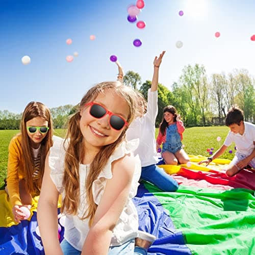 Bouiexye 12 Pack Neon Sunglasses Kids Boys and Girls Glasses Kids Party Supplies Favors Bulk for Beach Pool (12 Color) — view 4