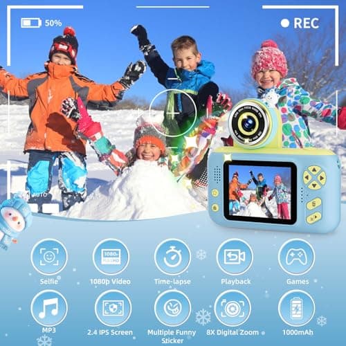 Kids Digital Camera for Boys Girls, Kids Camera Toy include 32GB Card — view 2