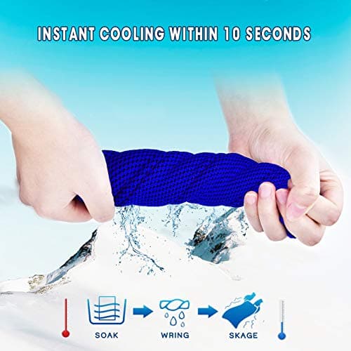 4 Packs Cooling Towel (40"x12"),Ice Towel,Soft Breathable Instant Towel,Microfiber Cool Towel for Yoga,Golf,Sport,Gym,Workout,Camping,Fitness,Outdoor &More Activities (Blue/Gray/Black/Dark Blue) — view 5
