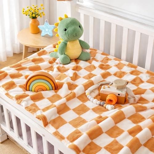 Xaztr 4 Pack Soft Baby Blankets for Newborn, 76 x 102 cm Fleece Baby Bed Blanket Swaddle Blanket for Boys Girls Toddlers Receiving Gifts, Blue Khaki Green Black — view 5