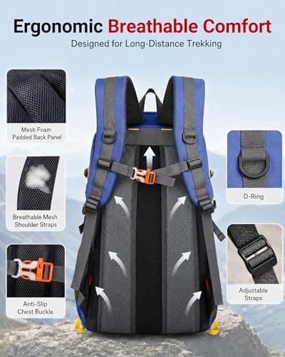 Besrina 40L Lightweight Hiking Backpack, Waterproof Rucksack for Men Women — view 5