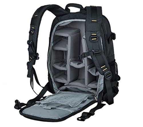 YuHan Large Capacity Waterproof Camera Backpack for DSLR/SLR, Shockproof Photography Rucksack with Padded Dividers & Rain Cover, Travel Camera Bag — view 3