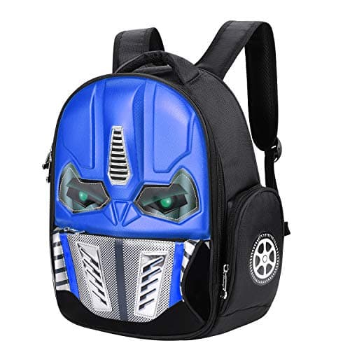 IBLUELOVER 3D School Bag,LED Waterproof Nylon Children's Cartoon Backpack Student Daypack,Outdoor Travel Kindergarten Boys Rucksack Personality Bag for Kids 3-10 Years Old
