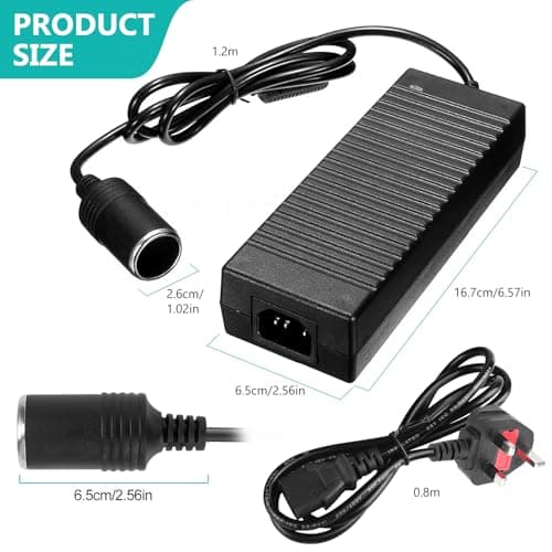 Vegena AC to DC Converter 120W/10A, 220V to 12V Adapter, Car Cigarette Lighter Socket, Car Power Converter AC to DC Transformer, 220V Mains To 12V DC Cigarette Lighter Voltage Converter Power Adapter — view 2