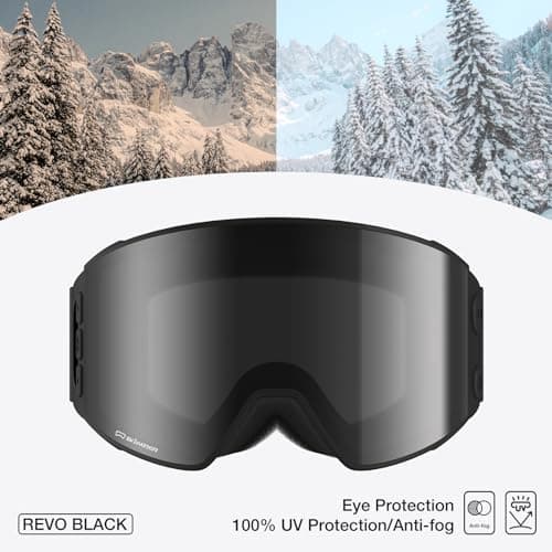 SKIWARRIOR Multifunctional Smart Wireless Ski Goggles with Walkie-Talkie, Anti-Fog Zeiss Lens, Music & Call Function (G01-Black) — view 4