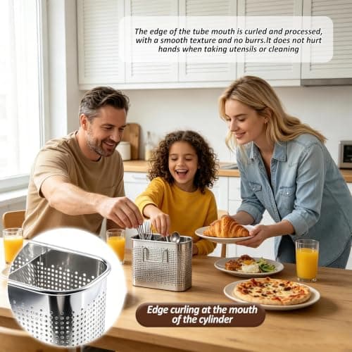 Stainless Steel Dish Drainer, Large Capacity Rust-Resistant Kitchen Sink Organizer with Two Dividers, Portable Design for Kitchen Utensil Storage, Practical for Utensil Racks, Cutlery, and Drying Rack — view 4