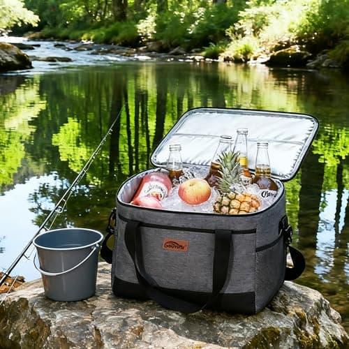 Goutime 26L Insulated Lunch Cool Bag, Waterproof Leakproof Tote (Grey) — view 4