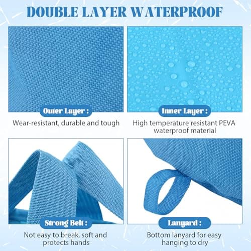 FillTouch 6 Sets Foldable Foot Bath Kit 15L Collapsible Foot Soaking Tub Bathroom Towels Women Adult Foldable Slippers with Storage Bag Spa Soak Pedicure Bath for Travel Camping(Sky Blue) — view 3