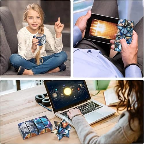 Infinity Cube, Fidget Cube for Kids, Cubes for Travel Entertainment, Cubes for Children Space Solar System Fidget Puzzles Smart Games, Gift for Boys Girls Multicolor — view 6