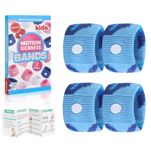 MEIYYJ Travel Sickness Bands Cruise Accessories Must Haves Sickness Bands for Children Gifts for Sea Sickness Wristbands Travel Sickness Kids Wristbands Cruise & Sea Travel Essentials-Camo Blue/Blue