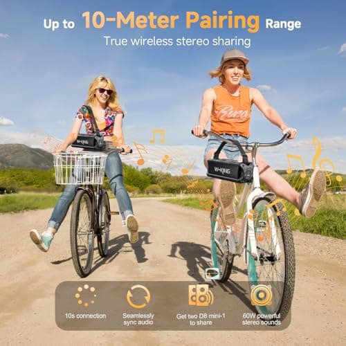 W-KING Bluetooth Speaker, 60W MAX Portable Loud Speakers Wireless Bluetooth — view 5