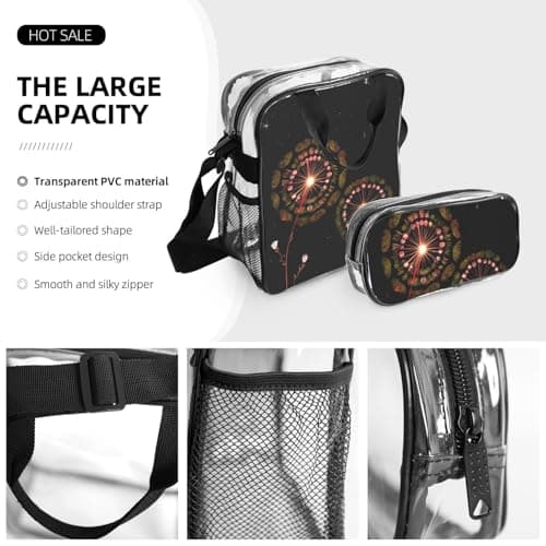 WZYCWB Starry Dandelion Patterned backpack set (lunch bag and pencil case) | Perfect for school, work, business trips, and travel. — view 5