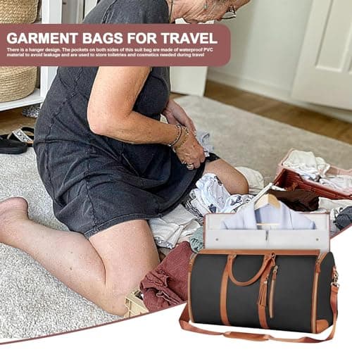 Garment Bag For Travel, Convertible Carry On Garment Bag, Large Capacity Travel Duffel Bags With Shoe Pouch, 2 In 1 Hanging Suitcase Suit Bag For Women & Men — view 5