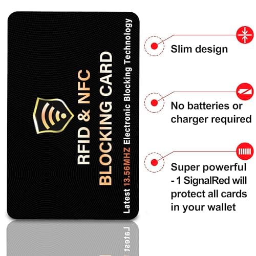 SAITECH IT RFID Blocking Card, 10 Pack Premium Contactless NFC Debit Credit Cards Passport Shield Protector Blocker Set for Men & Women, Smart Slim Design Perfect for Wallet/Purse - Black — view 6