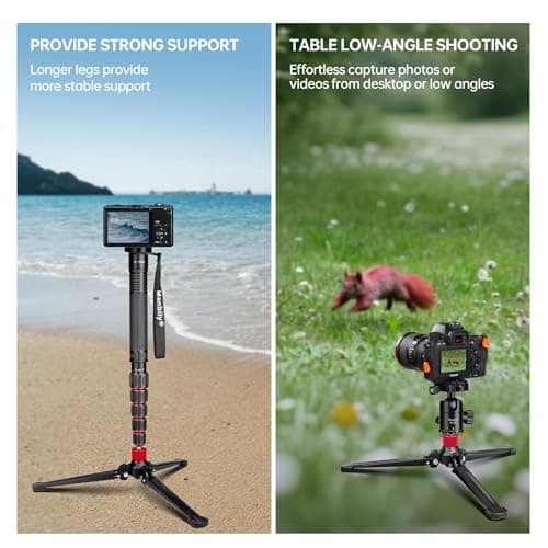 Manbily M-5 Mini Tripod Base (Red) — view 5