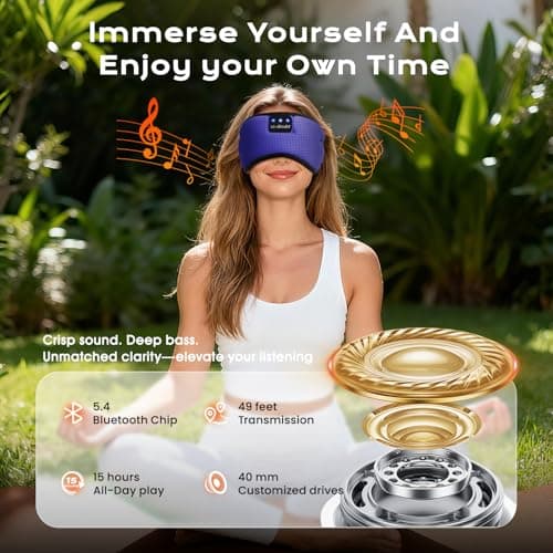 LC-dolida Bluetooth Sleep Mask Headphones,Total Blackout for Travel & Nap — view 4