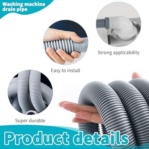 Collapsible Caravan Waste Pipe Extension, 3M Universal RV Waste Water Hose Adaptor Kit with 2 Extender Connectors 4 Pipe Clamps and U Bracket for Motorhome, Camper & Trailer — view 3