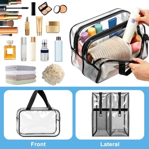 Funnasting Clear Toiletry Bag, Waterproof PVC Travel Wash Bag — view 4