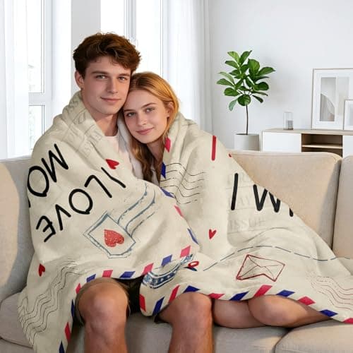 Yasrlvun Anniversary Wedding Blanket Gifts for Couples, Love Blanket 152x127cm Valentine's Day Wedding Anniversary Cozy Warm Throw Blanket for Wife Husband Girlfriend Boyfriend — view 6