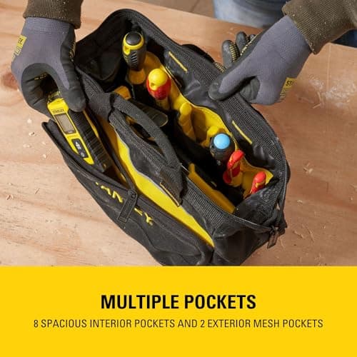 STANLEY 12in Heavy-Duty Multi-Pocket Storage Tool Bag, 1-93-330 — view 4