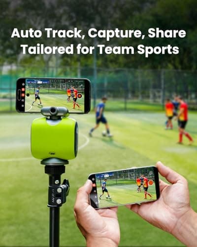 XbotGo Chameleon AI Auto Sports Action Camera - 4K 60FPS Soccer Camera and Basketball Tracking Camera for Team Sports, Live Streaming, No Subscription, Works with iOS & Android (Lava Graphite) — view 2