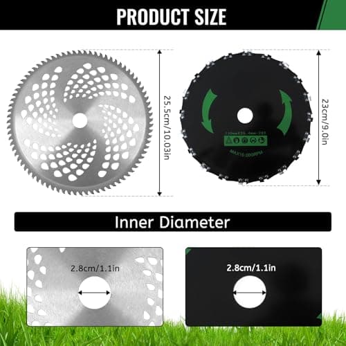 9" 20T & 10" 80T Carbide Blades, Brush Cutter Replacement w/Adapter — view 2