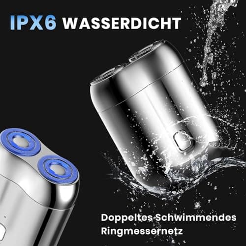 2026 Upgraded Waterproof Mini Electric Shaver for Men – Portable Cordless Travel Shaver with Deep Cleaning, Multi-Functional Trimmer & Gentle Grooming (Blue) — view 4