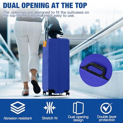 Scettar Suitcase Cover Protectors,Travel Trolley Case Cover Protector,Suitcase Covers Protectors Large with Luggage Tag (XL(29-32IN)) — view 6