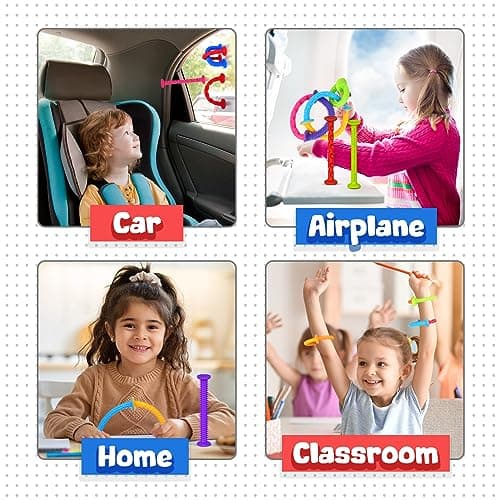 Multi-Textured Sensory Suction Bath Toys: 8pcs No Mold Slicone Bath Toys — view 6