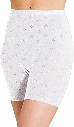 White Snowdrop Ladies Thermal Briefs Panties Shorts (Large) White