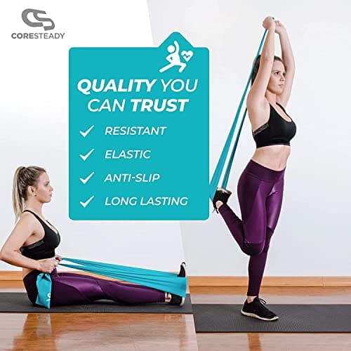 Coresteady Resistance Band For Men & Women - Exercise Band to Build Strength, Flexibility, Muscle & Tone - For Fitness, Stretching, Pilates, Physio & Yoga - With Exercise e-Guide — view 3