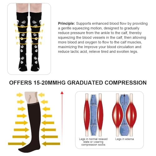 ACWOO 4 Pairs Compression Socks for Women & Men, Graduated Stockings Support, Non-Slip Breathable Flight Socks Running Socks for Sports, Flying, Maternity Pregnancy, Nurses, Travel, Running — view 4