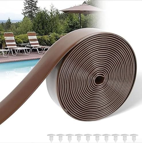 ZiStarlilife 1 Pack 10ft PVC Replacement Webbing for Patio Pool Beach Lounge Chair Repair Kit, Weather Resistant Straps with Nails for Outdoor Garden Furniture, Black(Brown) — view 3