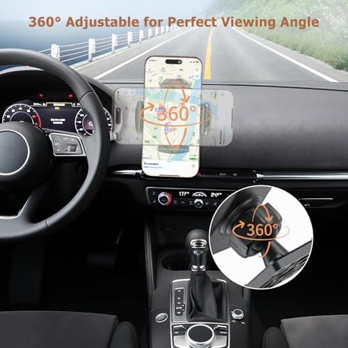 MAGJIEYX Drill Base Car Phone Holder, 360° Rotatable Phone Mount for Truck Boat Planes Wall Dashboard Secure Grip Compatible with for iPhone Samsung 4.7''-7'' All Smartphones Car Accessories — view 5