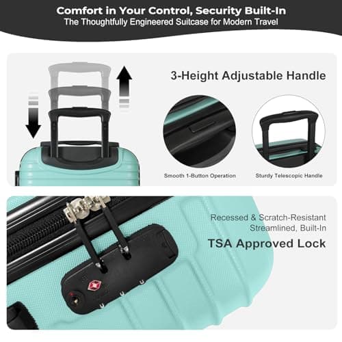 Luggage Depot 28 Inch Suitcase with TSA Lock, ABS Hardshell Mint Green — view 5