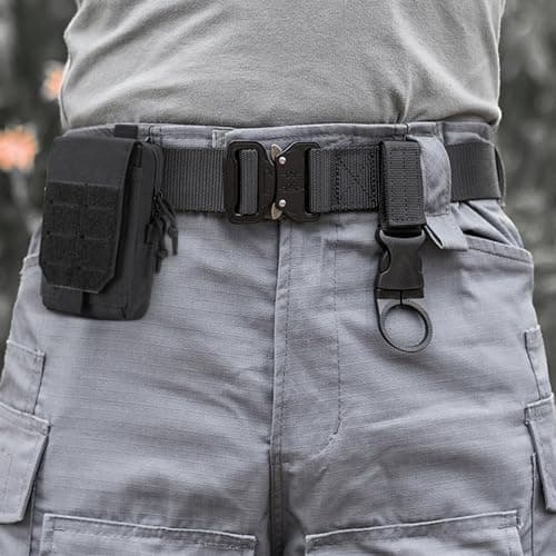 Hejo Tactical Molle Pouch, Utility Belt Pouch with Zipper (Black) — view 6