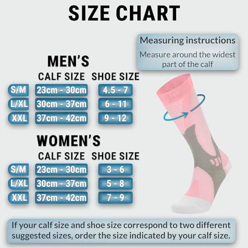 360 RELIEF 1 Pair Compression Socks for Women & Men - Graduated Support - Ideal for Running, Travel, Pregnancy, 15-20 mmHg, L/XL, Pink — view 3
