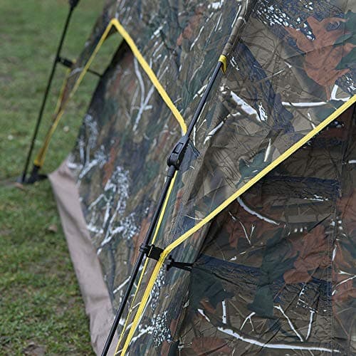 2-3 Man Person Easy to Set Up Automatic Water Resistant Pop Up Tent Double Layer Camping Fishing Shelter & Compact Travel Carry Bag (Camo) — view 3