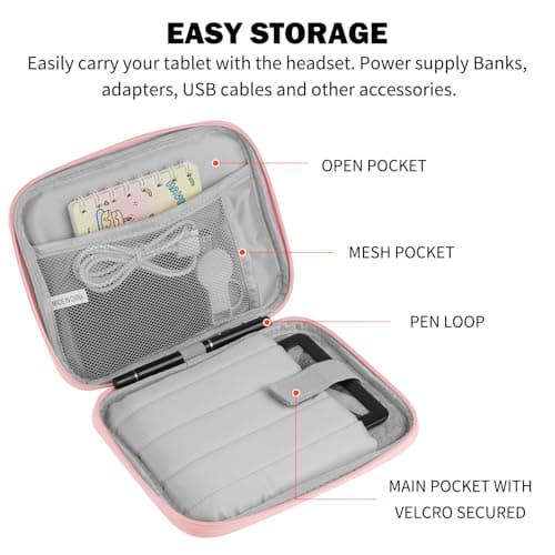 HoYiXi Universal Sleeve Bag for 6",6.8",7" Kindle Paperwhite/Colorsoft 2024-2012 Compatible with 6"-6.8" All-New Kindle/Kobo/Tolino/Sony,6" EReader with Anti-Drop Protective Cover,Pink — view 4
